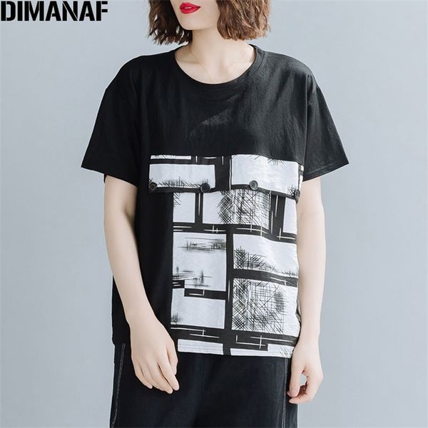

women t-shirt female lady patchwork pattern print short sleeve buttons red black plaid o-neck show thin loose 210531, White