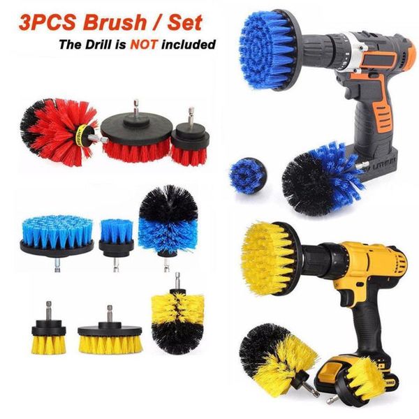 

3pcs tile grout drill brush cleaning power scrubber tub cleaner attachment kit carpet kitchens bathrooms household cleaning tool