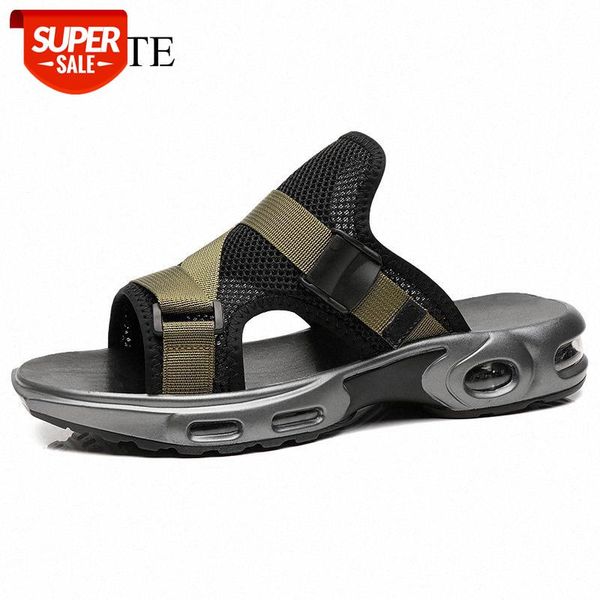 

fashion men sandals summer beach soft increase walking men beach shoe air cushion male casual flip flops classic black sandalias #f11t