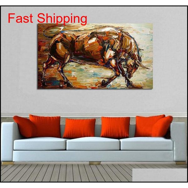

modern abstract strong bull oil painting 100% hand painted animal oil painting on canvas wall art p qyltqx toys2010