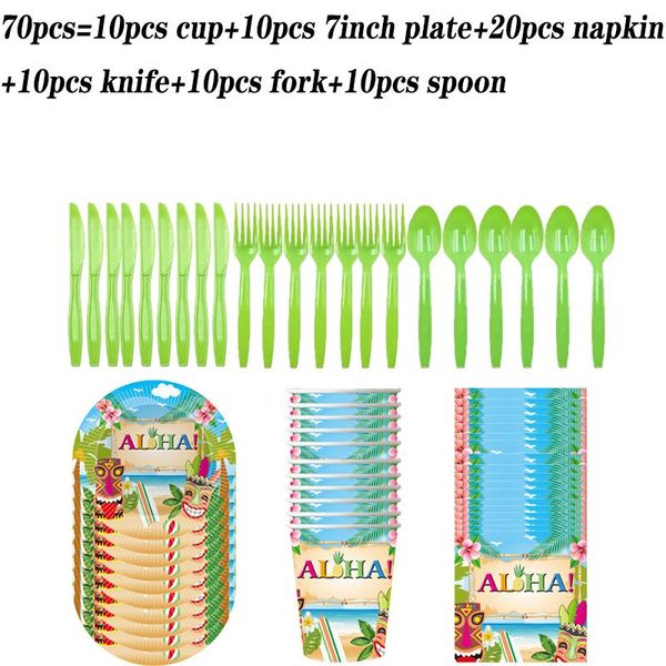 

disposable dinnerware hawaii aloha summer carnival party supplies tableware set paper cups plates tropical decorations baby shower
