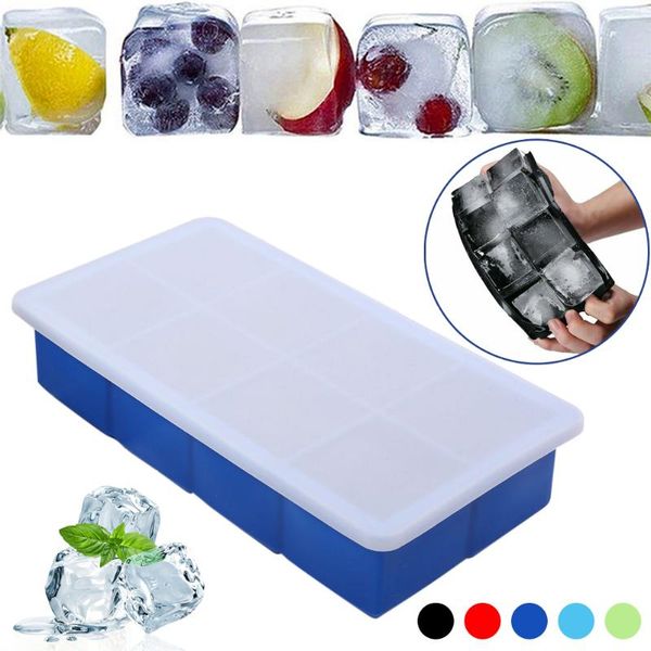 

baking moulds silicone ice cube square tray mould mold 8 cavity big jumbo diy large with cover bar kitchen restaurant accessories