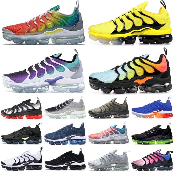 

basketball shoes black clear emerald men women chaussures tn plus rainbow bumblebee triple sneakers running 36-45