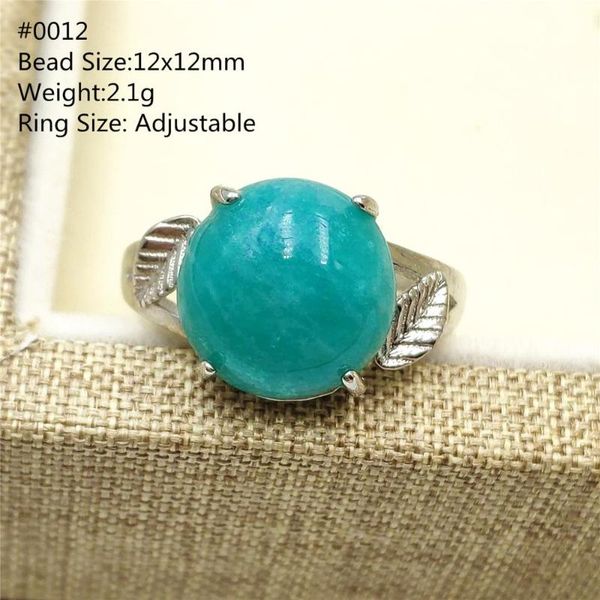 

cluster rings genuine natural green amazonite adjustable gemstone ring for woman man gift 925 sterling silver fashion, Golden;silver