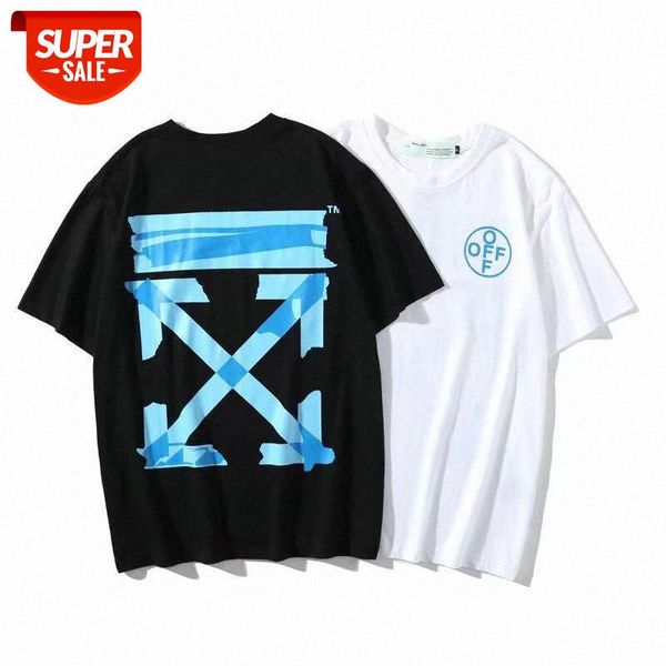 

blue rubber strip arrow hedging short sleeve #us2j, White;black