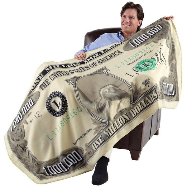 

million dollar bill blanket thickened soft flannel blanket 3d printing money pattern soft throw sofa warm blankets