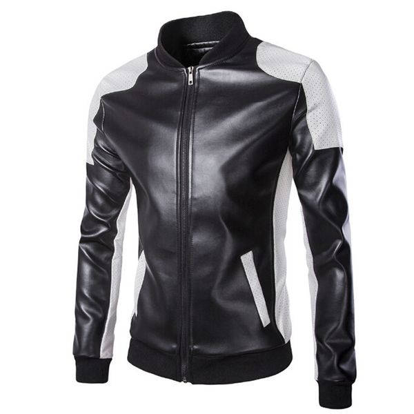 

2021 new jacket men leather contrast colorcoat mens jackets and coats 26l8, Black