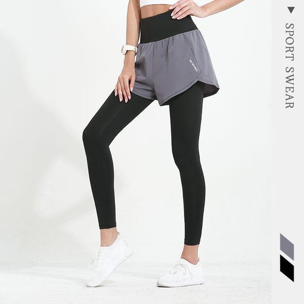 

yoga outfits workout pants women's cropped tight high waist outer wear training sports clothes, White;red