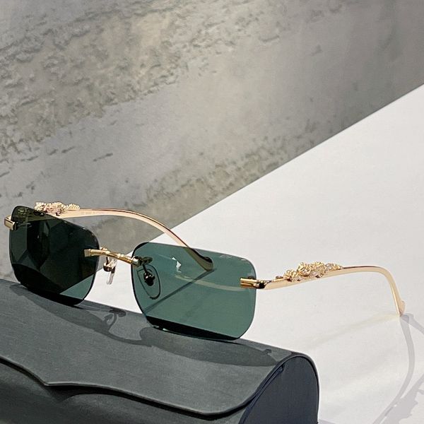 

sunglasses for men women summer ct36456413 style anti-ultraviolet retro plate metal leg square frameless fashion eyeglasses random box, White;black