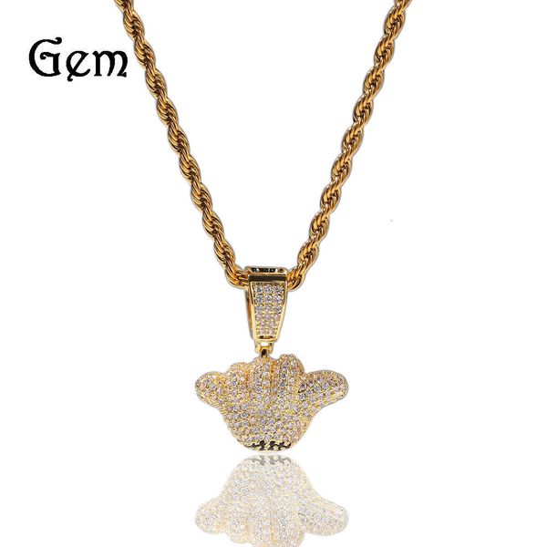

new hip hop gold plated 666 gesture pendant necklace, Silver