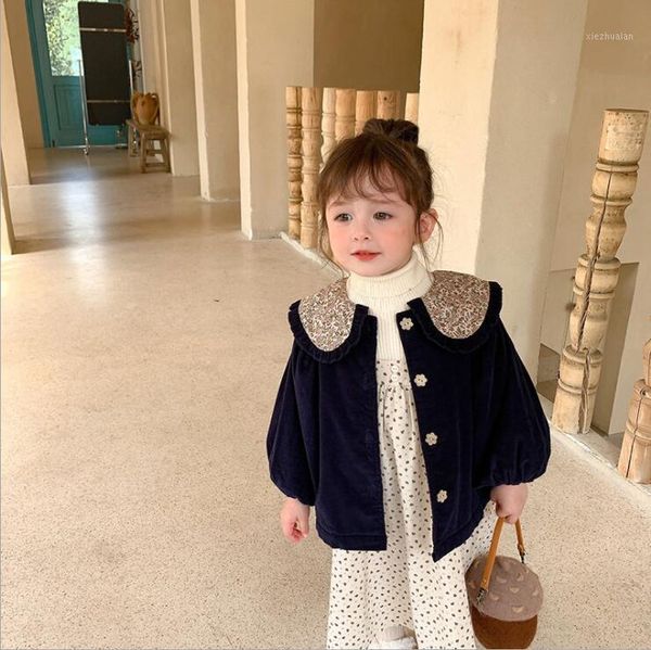 

jackets 2021 arrival girls thicken coat winter cotton full sleeve fashion jacket 1-7 years ql741, Blue;gray