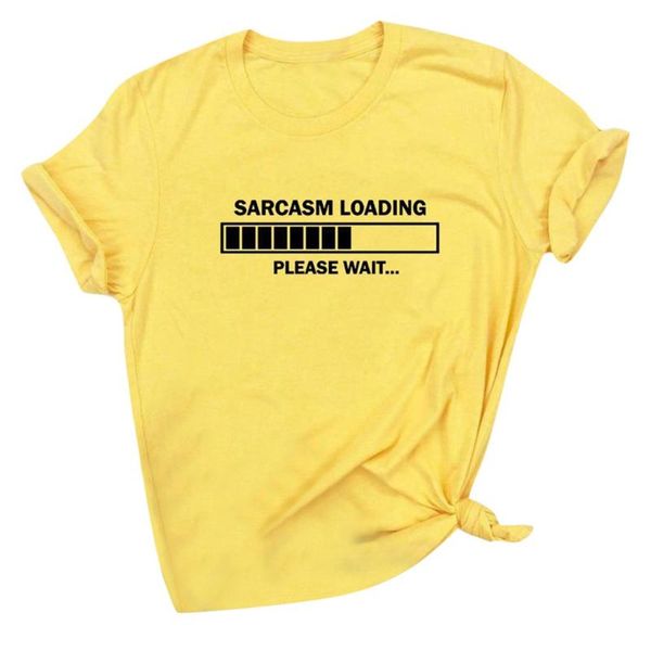 

women's t-shirt sarcasm loading please wait letters print women tshirt cotton casual funny t shirt for lady tee hipster 6 colors, White