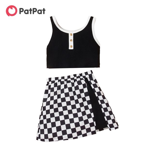 

arrival summer baby / toddler girl chic camisole and plaid skirt set 210528, White