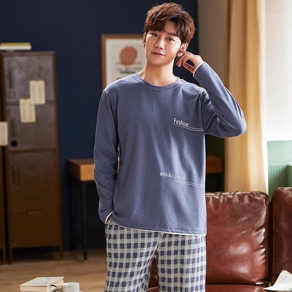 

autumn long sleeve men's sleepwear winter warm cotton solid male silk pajamas set o-neck satin lounge nightwear for men, Black;brown