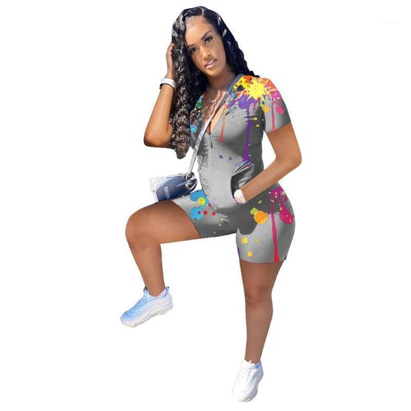 

women's tracksuits tie dye summer tracksuit sports two piece outfits for women biker shorts short sleeve sweatpants gym matching sets 2, Gray