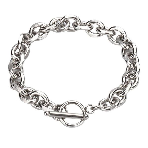

link, chain in hand jewelry gift bracelet men's stainless steel cuban link male accessories ot buckle wholesale, Black