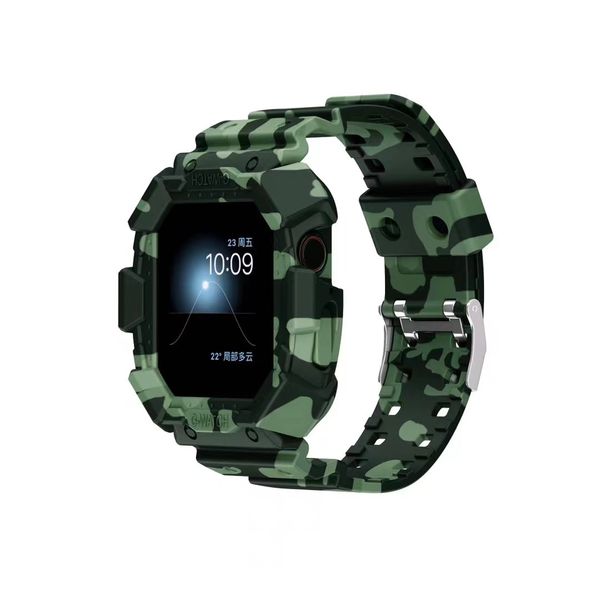 Relógio caixa armadura de silicone correias para a faixa de relógio da Apple 44mm 40mm 38mm 42mm watchband para iwatch 6 5 4 3 pulseira de substituição anti-queda