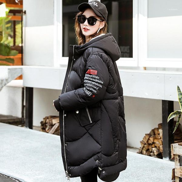 

women's down & parkas 2021 winter jas thicken hooded long jacket wet loose ladies parka effen chaqueta mujer invierno1, Black