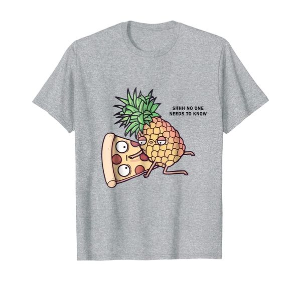 

pineapple belongs on pizza t-shirt, White;black