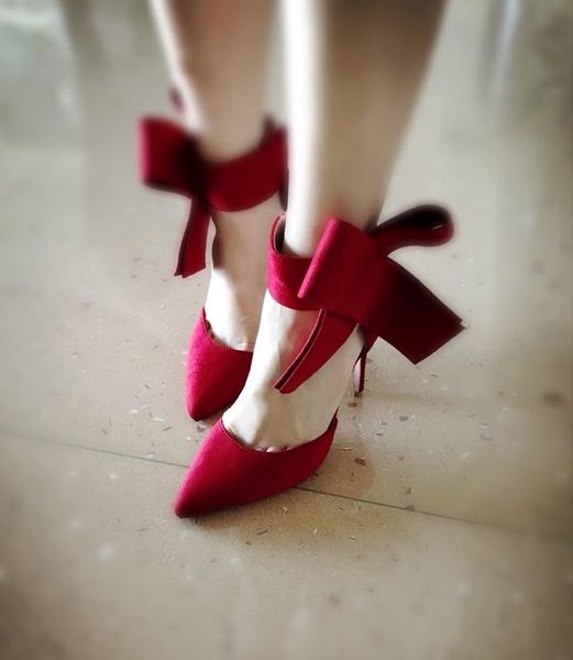

dress shoes 2021 style oversized bow fashion pointed thin heeled women, Black