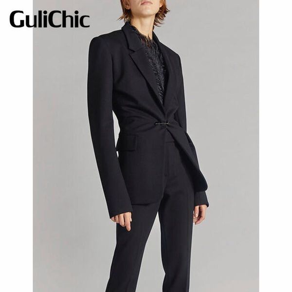 

women's suits & blazers 7.9 high end quality fashion collect waist temperament pin blazer women, White;black