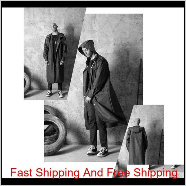 

raincoat men women waterproof hooded eva coat poncho new black fashion for boy girl travel fishing clim qylhjq lipper