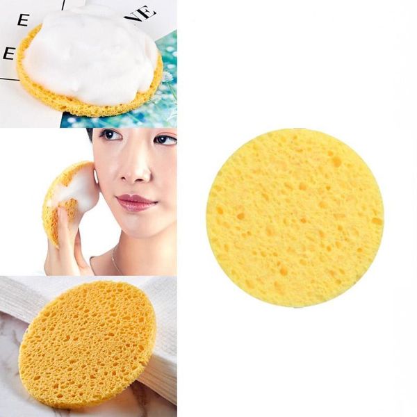 

sponges, applicators & cotton 1pcs natural wood pulp sponge cellulose compress cosmetic puff facial washing face care cleansing makeup remov