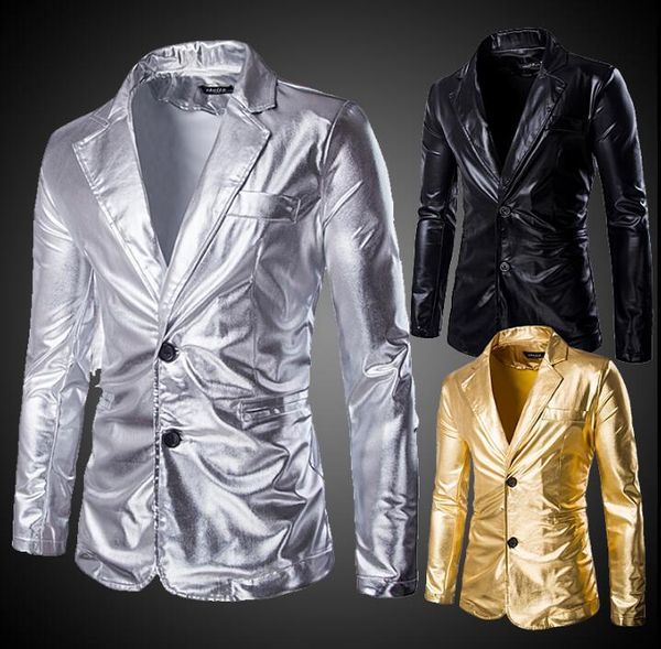 

men's suits & blazers men designs masculino punk rock stage costumes for singers gold blazer dance clothes jacket style dress silver bl, White;black