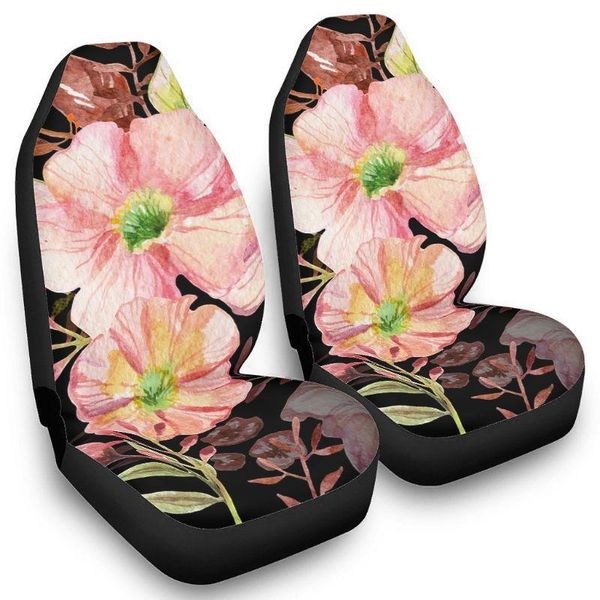 

car seat covers front cover pink flower plant stylish auto 2 piece universal fit white onesize"] u2ja