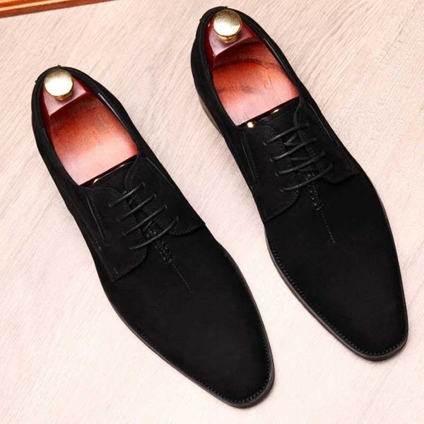 

dress shoes suede men's leather genuine oxford men brown black lace up wedding office formal mens shoe