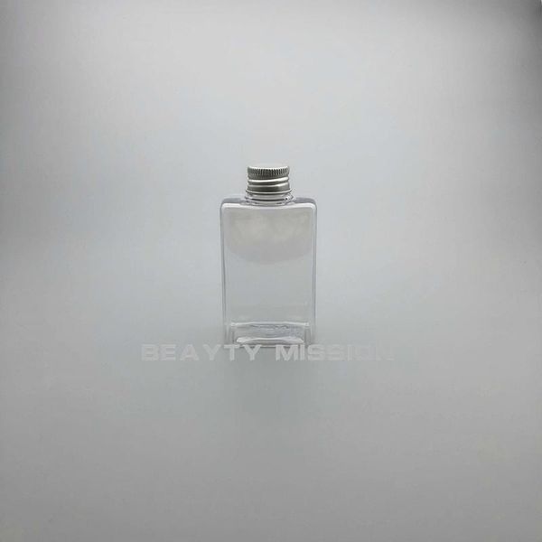 

storage bottles & jars beauty mission clear 150ml 36 pcs empty square flat juice water bottle, aluminum cap pet thickening refillable creati