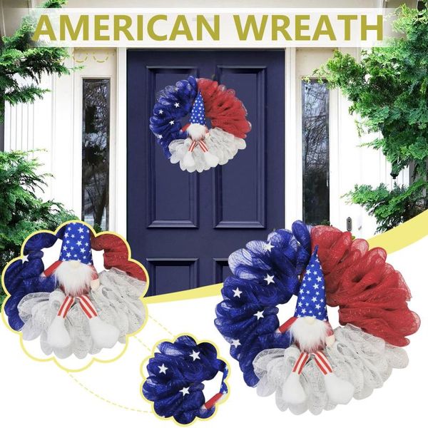 

decorative flowers & wreaths independence day decoration american party supplies decorations usa wreath patriotic