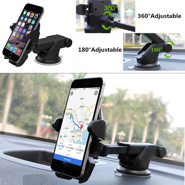 

adjustable one touch car windshield suction cup mount phone gps stand holder