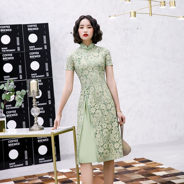 

women qipao printed flowear satin classic cheongsam dress high split chinese qipao traditional dress with sleeves, Red