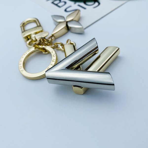 

brand designers keychain creative gift alloy key chain key ring colorful with box, Slivery;golden
