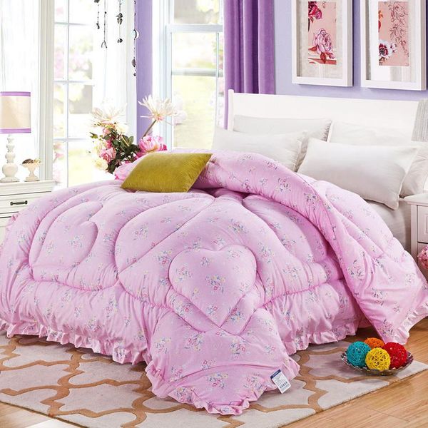 

comforters & sets embroidery summer small fresh duvet quilt spring autumn floral print warm blue pink luxury tencel