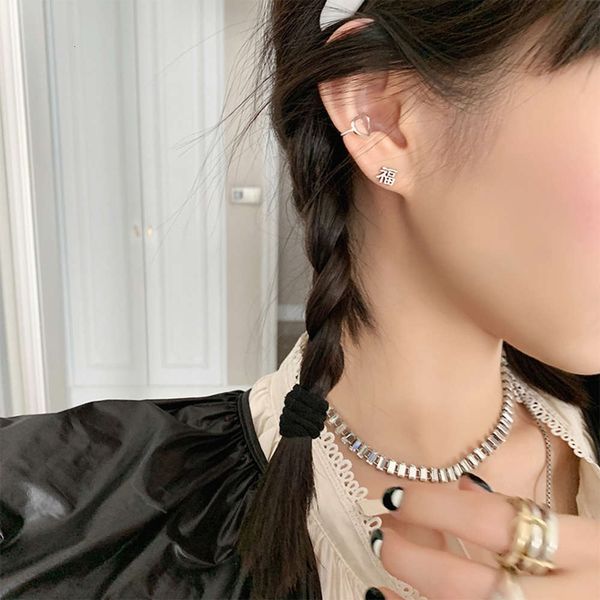 

hbp fashion mona the same kind of net red love lucky word old simple wind earrings, Silver