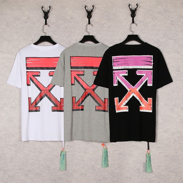 

chao brand style off graffiti paint arrstyle t-shirt men's and women's casual short sleeves, White;black