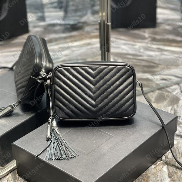 Moda kadın çantaları Tasarımcı Çanta Çapraz Vücut Messenger Hakiki Deri Püskül Fermuarlı kutu kamera çantası omuz Crossbody Debriyaj kadın Çanta Çanta YB42