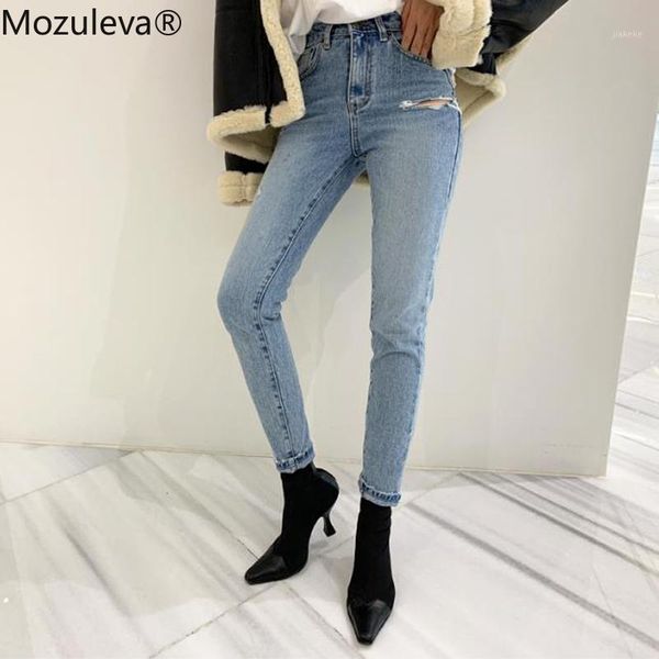 

mozuleva spring summer ripped holes stretch women denim jeans high waist female trousers pants capris female skinny jeans 20191, Blue