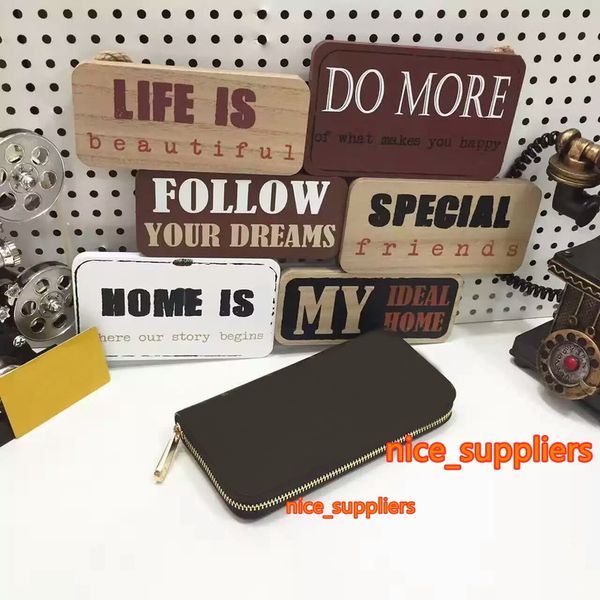 

famous designer women card holder wallets 19cm long single zipper genuine leather wallets with dust bag purses with box cx#149, Red;black