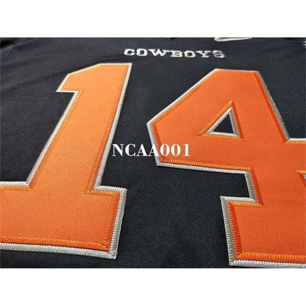 

668 #14 black orange bryce balous oklahoma state cowboy alumni college jersey or custom any name or number jersey