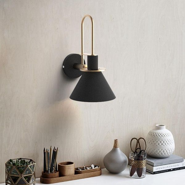 

creative loft bedside led wall lamp art horn design coffee shop bathroom decoration wall sconce lighting fixtures wj10