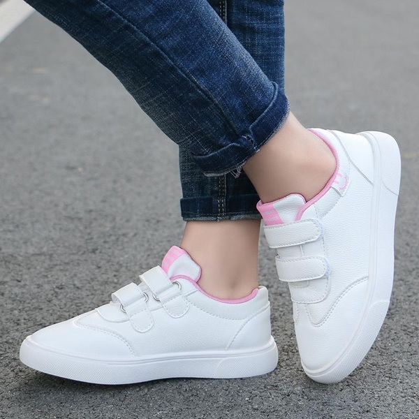 

sneakers spring kids sport shoes anti slip girl children comfortable little pu leather, Black;red