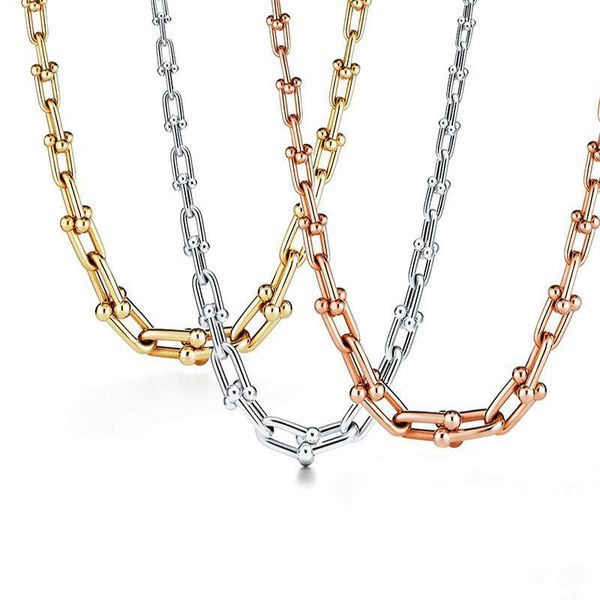 

chains u-shaped 925 sterling silver hip-hop thick necklace, 2021 fashion jewelry, birthday gift