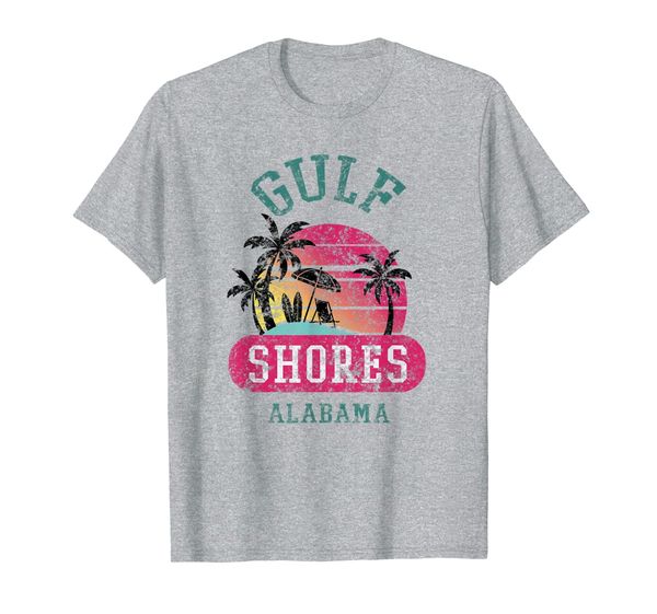 

fun gulf shores vintage distressed alabama beach novelty t-shirt, White;black
