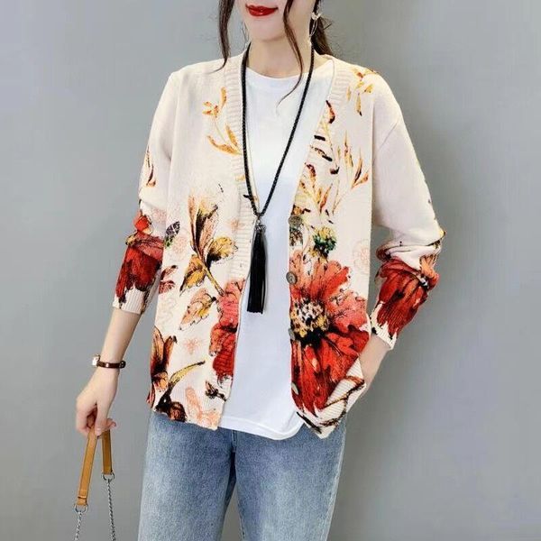 

women's knits & tees 2021 knitted cardigan sweater female mori girl, White