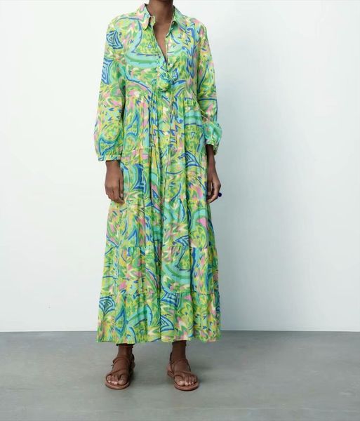 

summer vintage totem fashion womens dresses floral print pleats shirt vestido a line midi elegant casual top, Black;gray