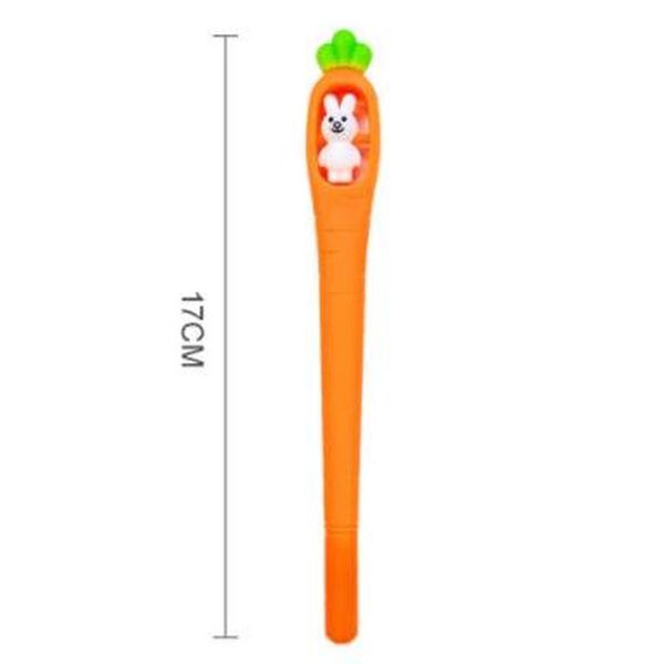 

1pcs rabbit rotating carrot 0.5mm nice pens novelty kawaii gel student stationery writing pen school