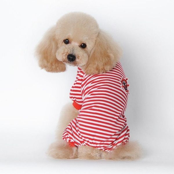 

dog apparel 1pcs pet clothes spring autumn winter comfortable simple sweet bomei warm stripe pajamas supplies s-xxl size